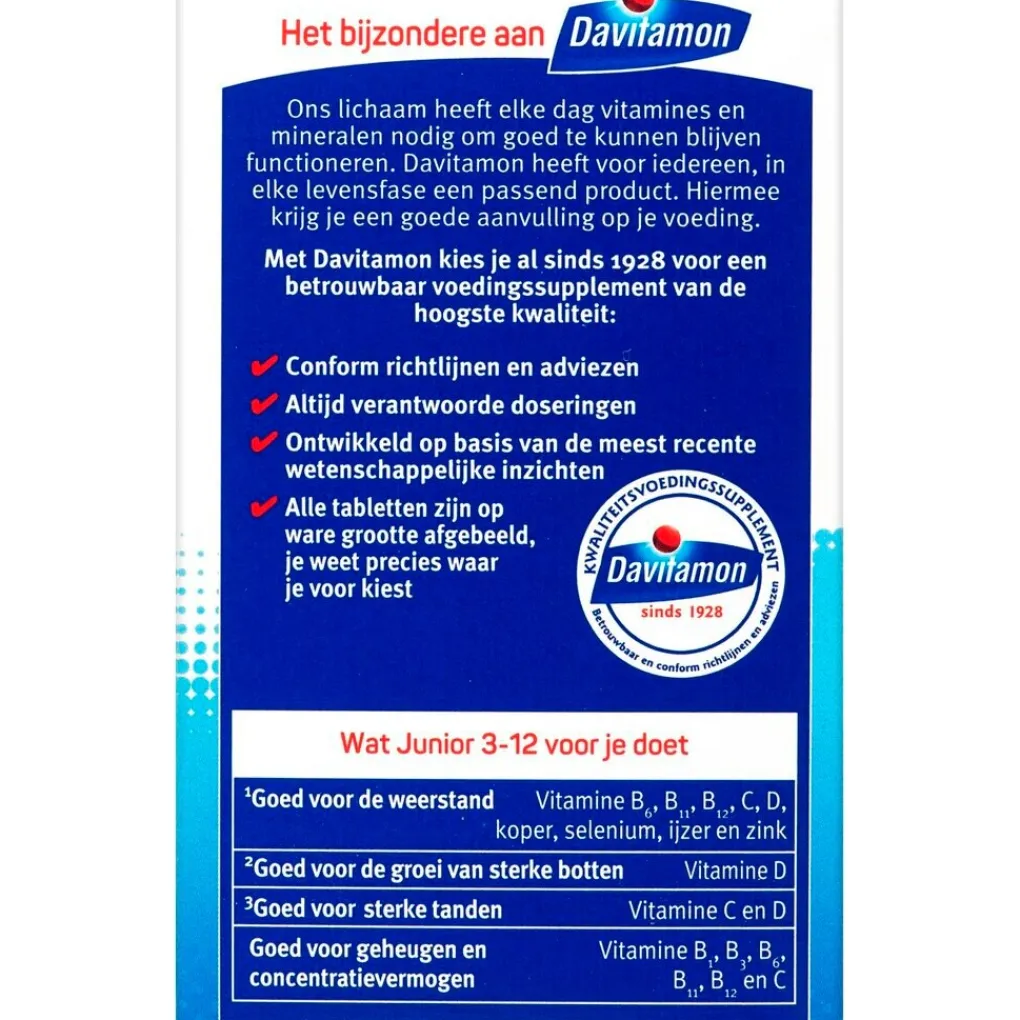 Davitamon Vitamines>Junior 3+ Multifruit Kauwtabletten