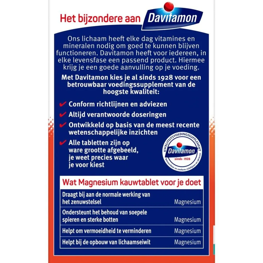 Davitamon Mineralen>Magnesium Kauwtabletten
