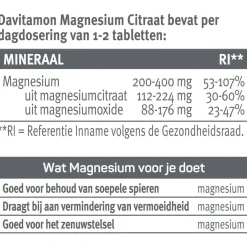 Davitamon Mineralen>Magnesiumcitraat + Magnesiumoxide Tabletten