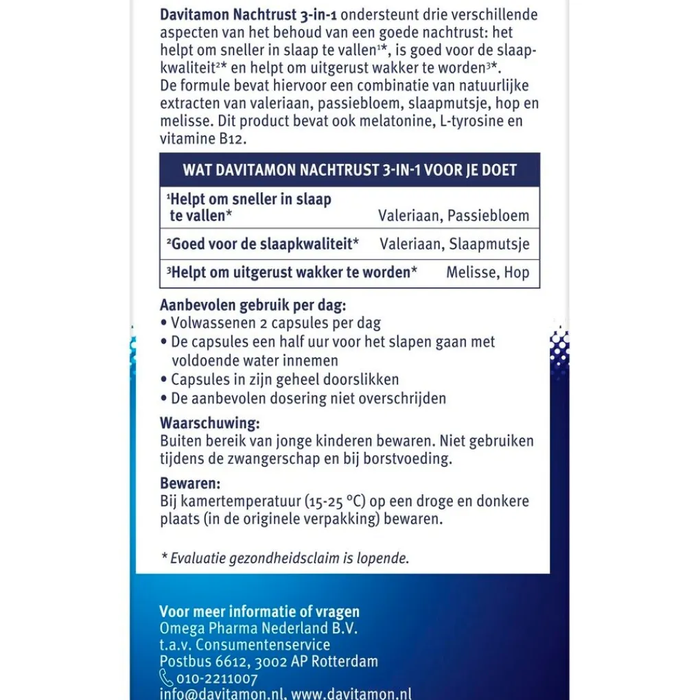 Davitamon Rust En Ontspanning>Nachtrust 3-in-1 Capsules