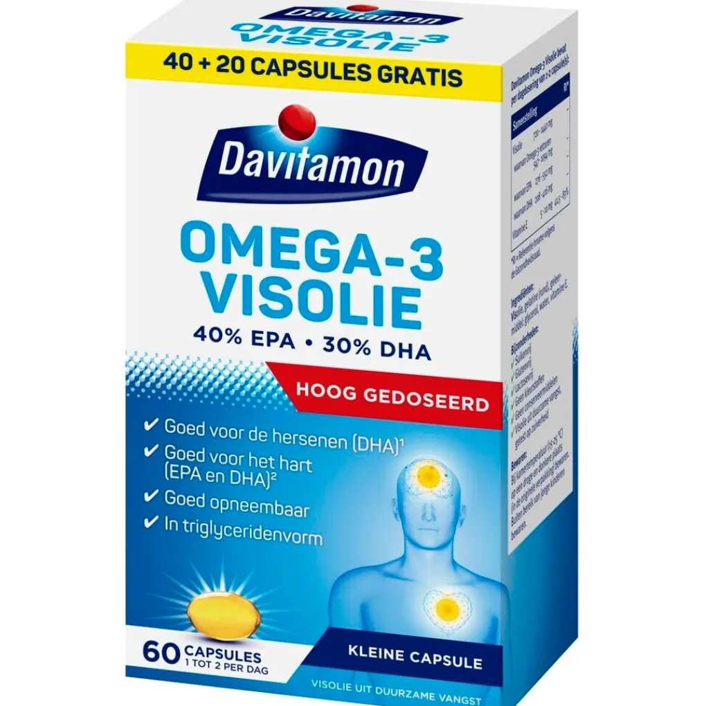 Davitamon Hart En Of Bloedvaten>Omega-3 Visolie 60 Capsules