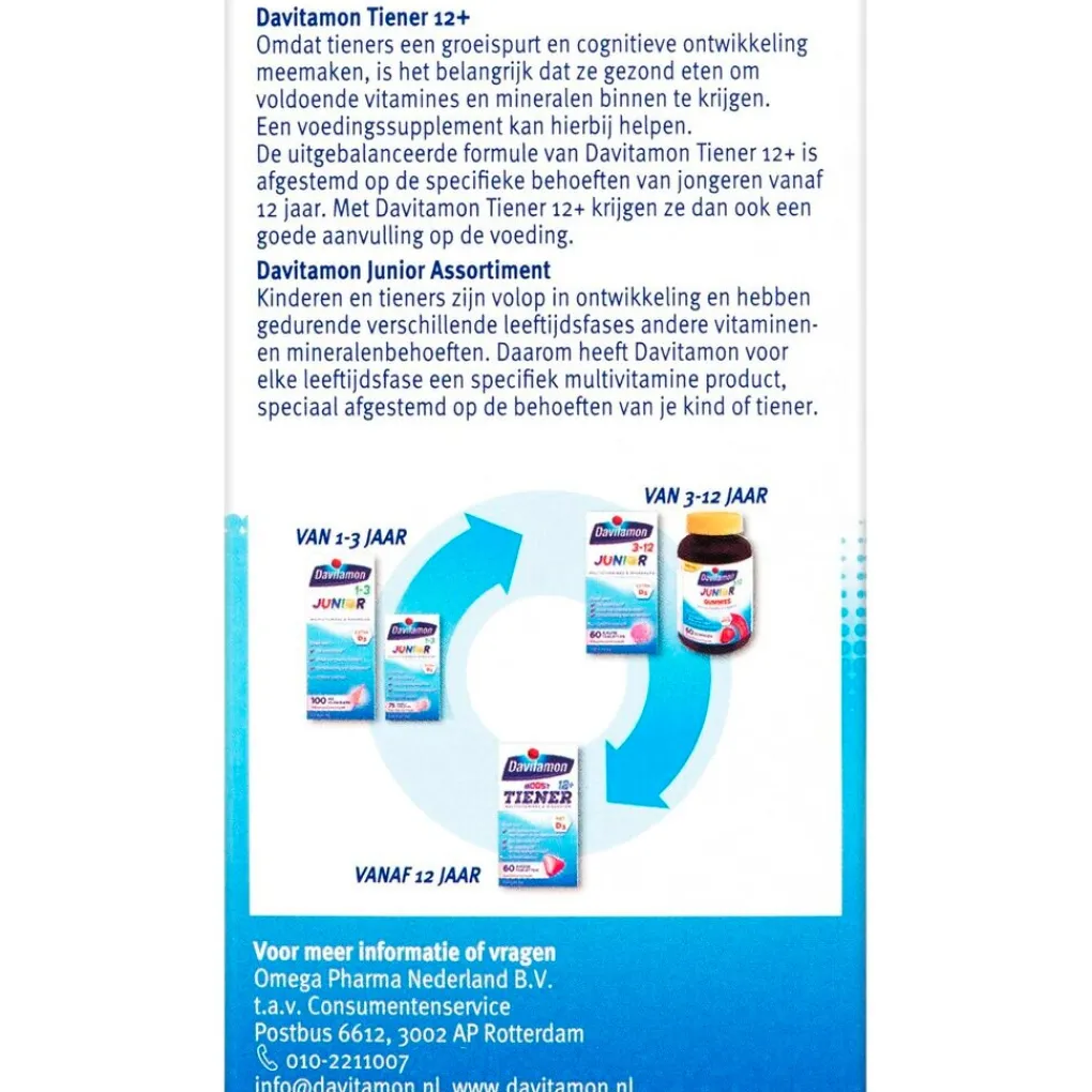 Davitamon Vitamines>Tiener 12+ Multivitamines & Mineralen Aardbei Kauwtabletten