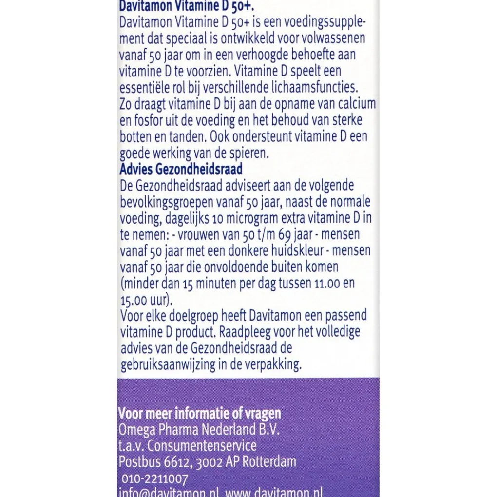 Davitamon Botten En Gewrichten|Vitamines>Vitamine D 50+ Smelttabletten