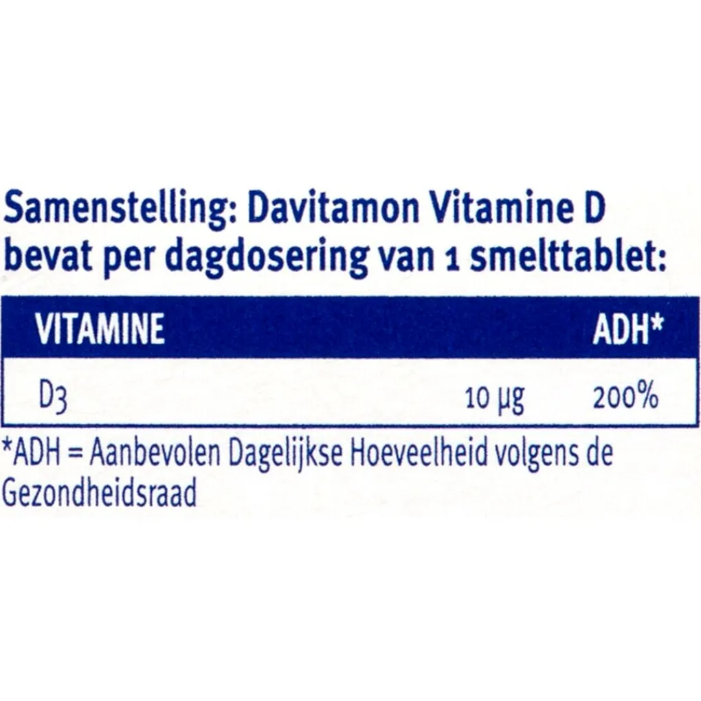 Davitamon Vitamines>Vitamine D Smelttabletten