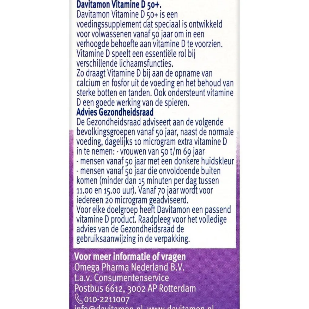 Davitamon Botten En Gewrichten|Vitamines>Vitamine D3 Vanaf 50 Jaar Tabletten