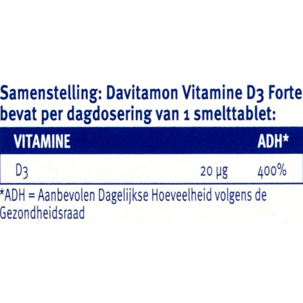 Davitamon Botten En Gewrichten|Weerstand En Of Energie>Vitamine D Volwassenen Smelttabletten