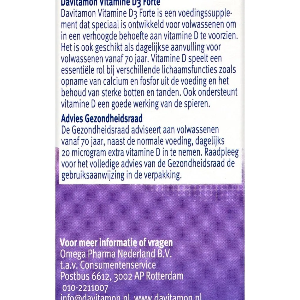 Davitamon Botten En Gewrichten|Weerstand En Of Energie>Vitamine D Volwassenen Smelttabletten