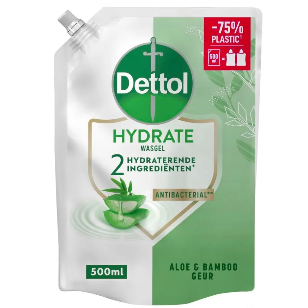 Dettol Handzeep|Handzeep Navulling>Hydrating Aloë Vera Antibacteriële Wasgel Navulling