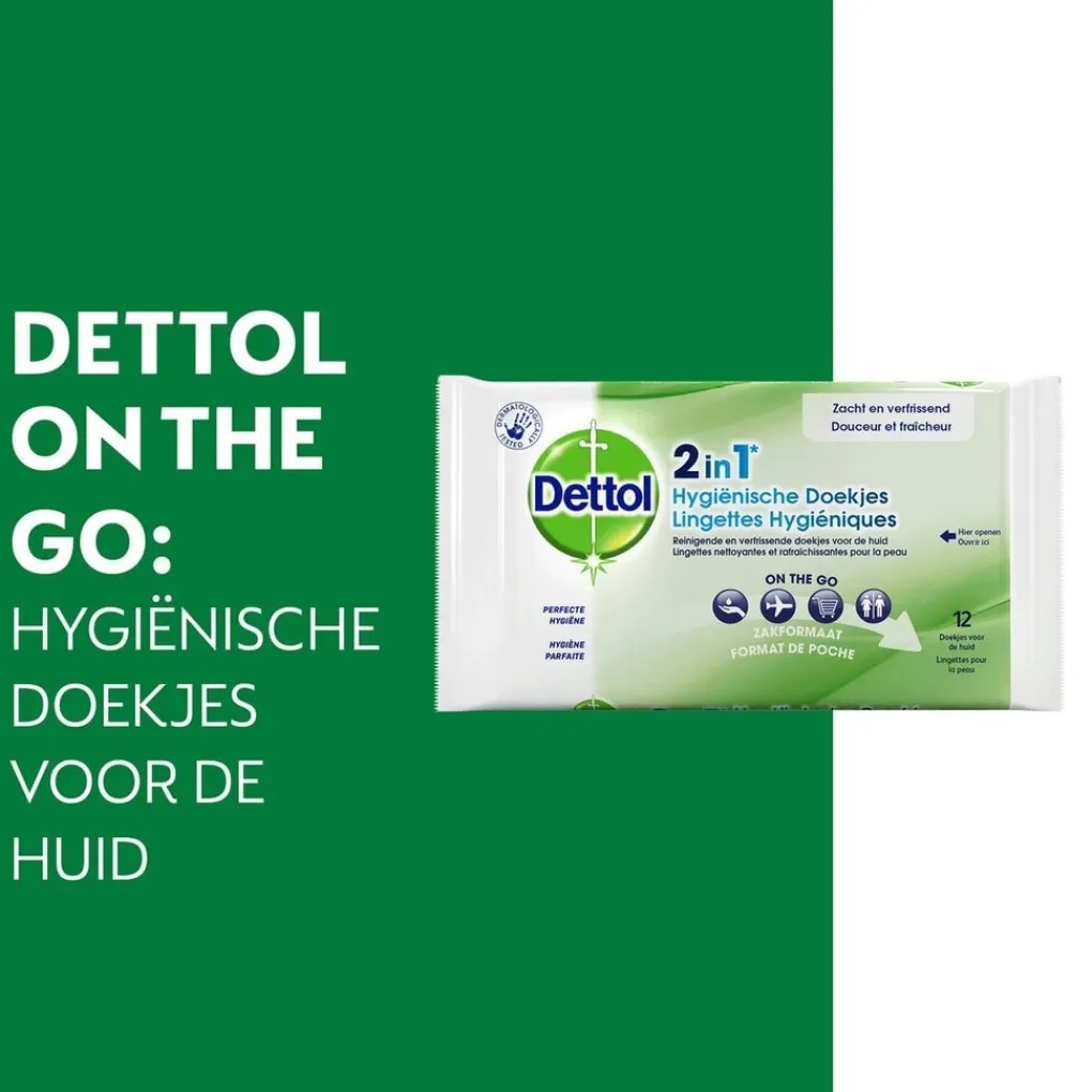 Dettol Handgel>2-in-1 Hygiënische Doekjes