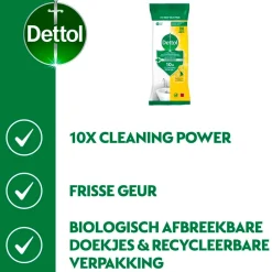 Dettol Schoonmaakmiddelen>Power & Fresh Citrus Multi-reinigingsdoekjes