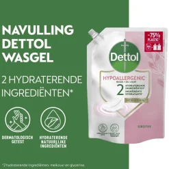 Dettol Handzeep Navulling|Handzeep>Sensitive Antibacteriële Wasgel Navulling