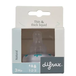 Difrax Fopspenen>Natural 1-2-3 3+M Doseerring en Flessenspeen