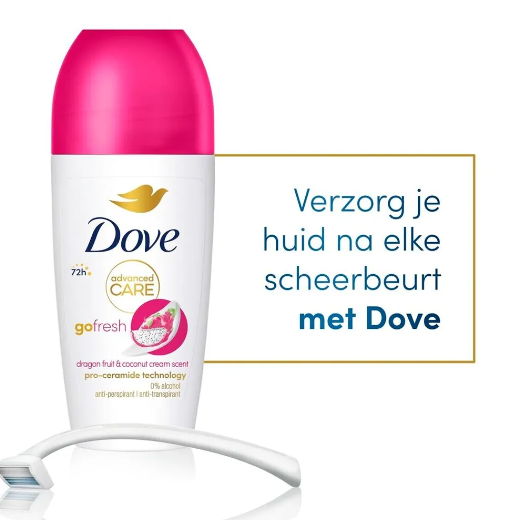 Dove Deoroller>Advanced Care Go Fresh Dragon Fruit & Coconut Cream Antitranspirant Deodorant Roller