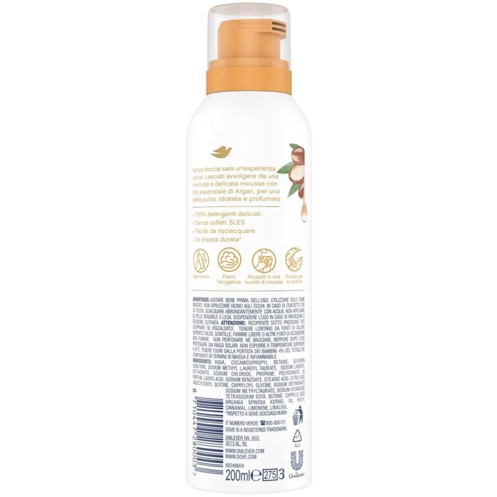 Dove Doucheschuim>Argan Oil Shower Mousse