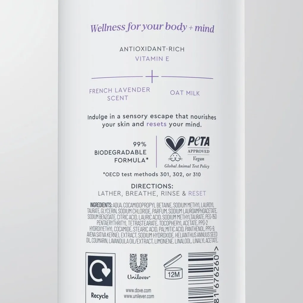 Dove Douchegel>Body+Mind French Lavender & Oat Milk Douchegel