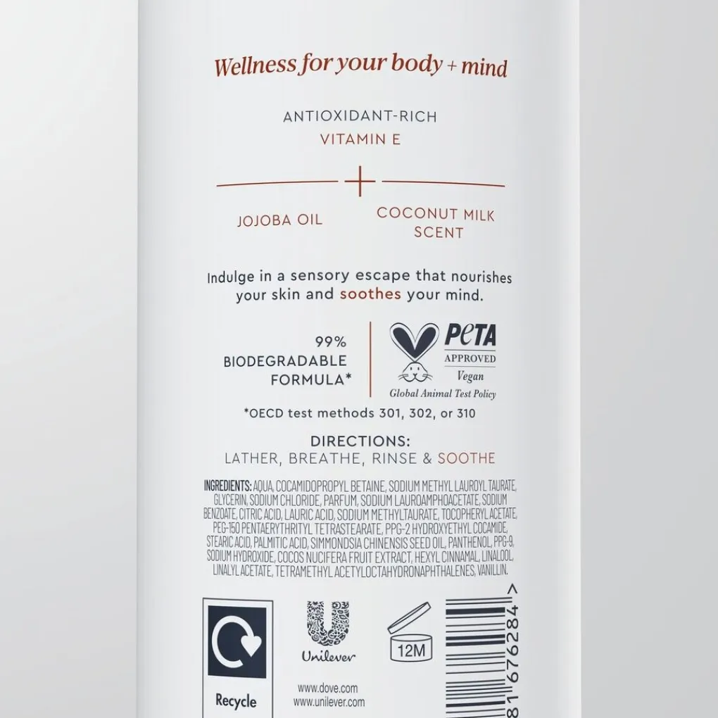 Dove Douchegel>Body+Mind Jojoba Oil & Coconut Milk Douchegel