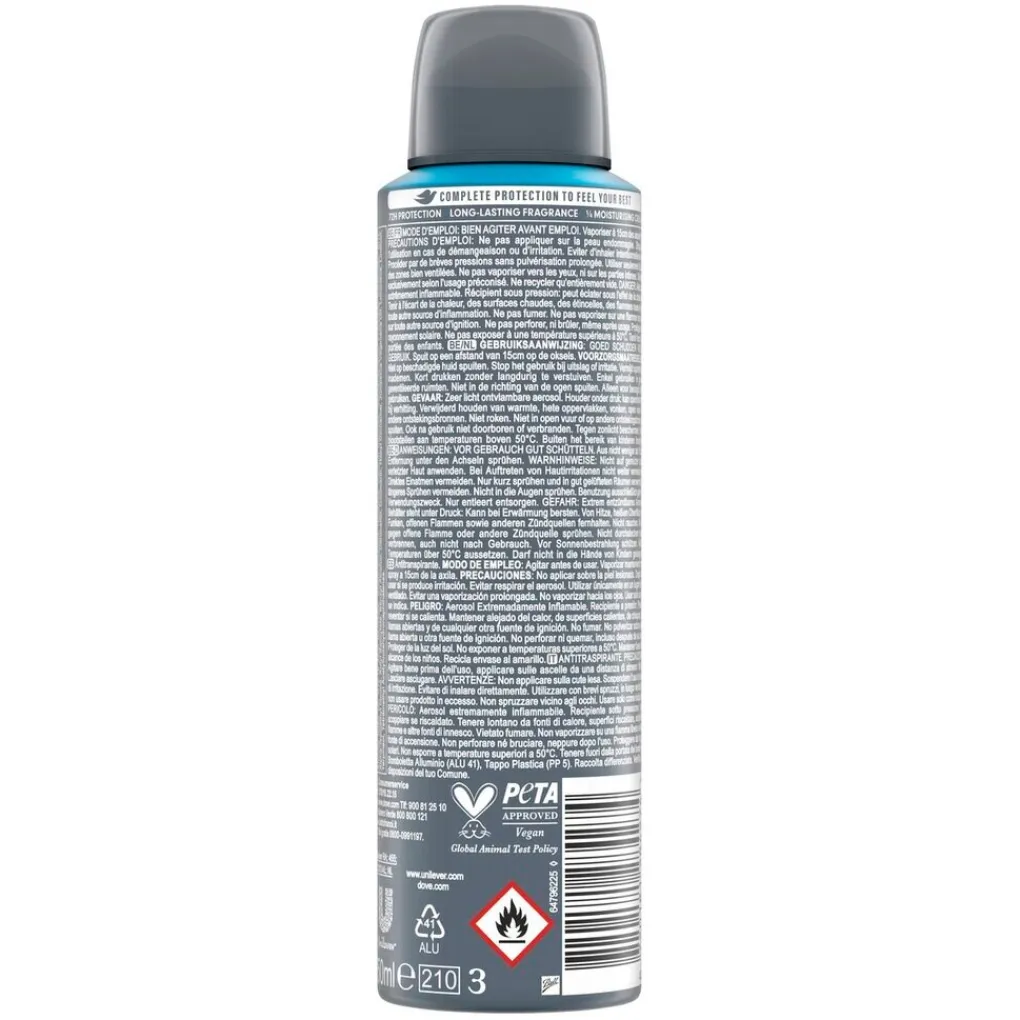 Dove Men Deospray>+ Care Advanced Clean Comfort Antitranspirant Deodorant Spray