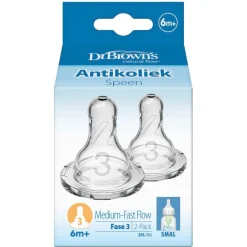 Dr. Brown's Flessenspenen>Fase 3 6+M Flesspenen voor Smalle Halsfles