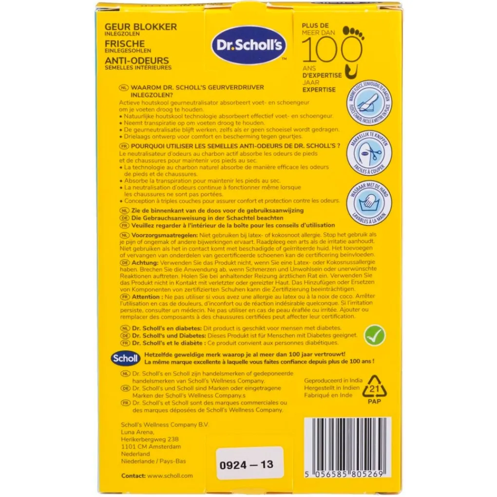 Dr. Scholl's Inlegzolen>Geurblokker Inlegzolen