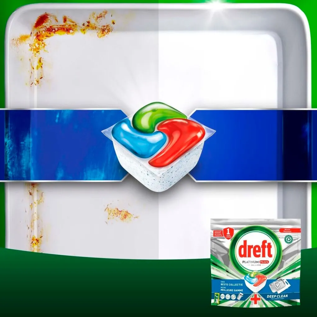 Dreft Vaatwastabletten>Platinum Plus All in One Vaatwascapsules Jaarvolume