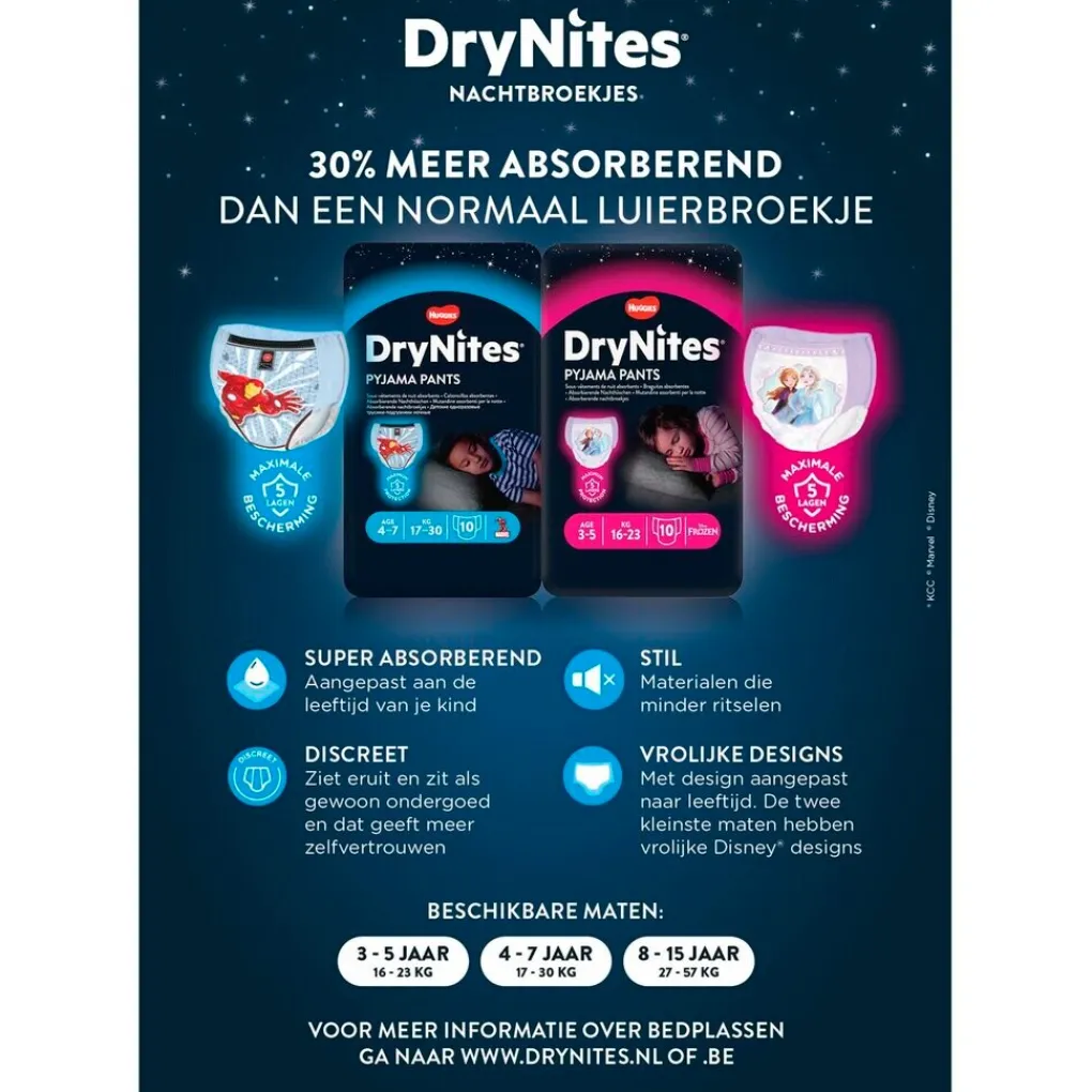 Drynites Pyjamabroekjes>Girls 4-7 Jaar Nachtbroekjes