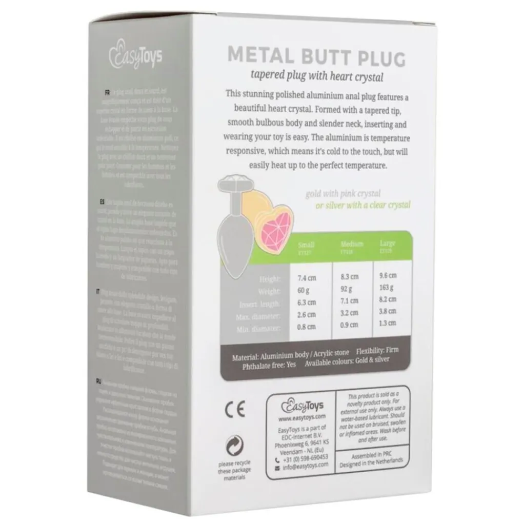 EasyToys Seksspeeltjes>Buttplug met Zilverkleurig Hartje