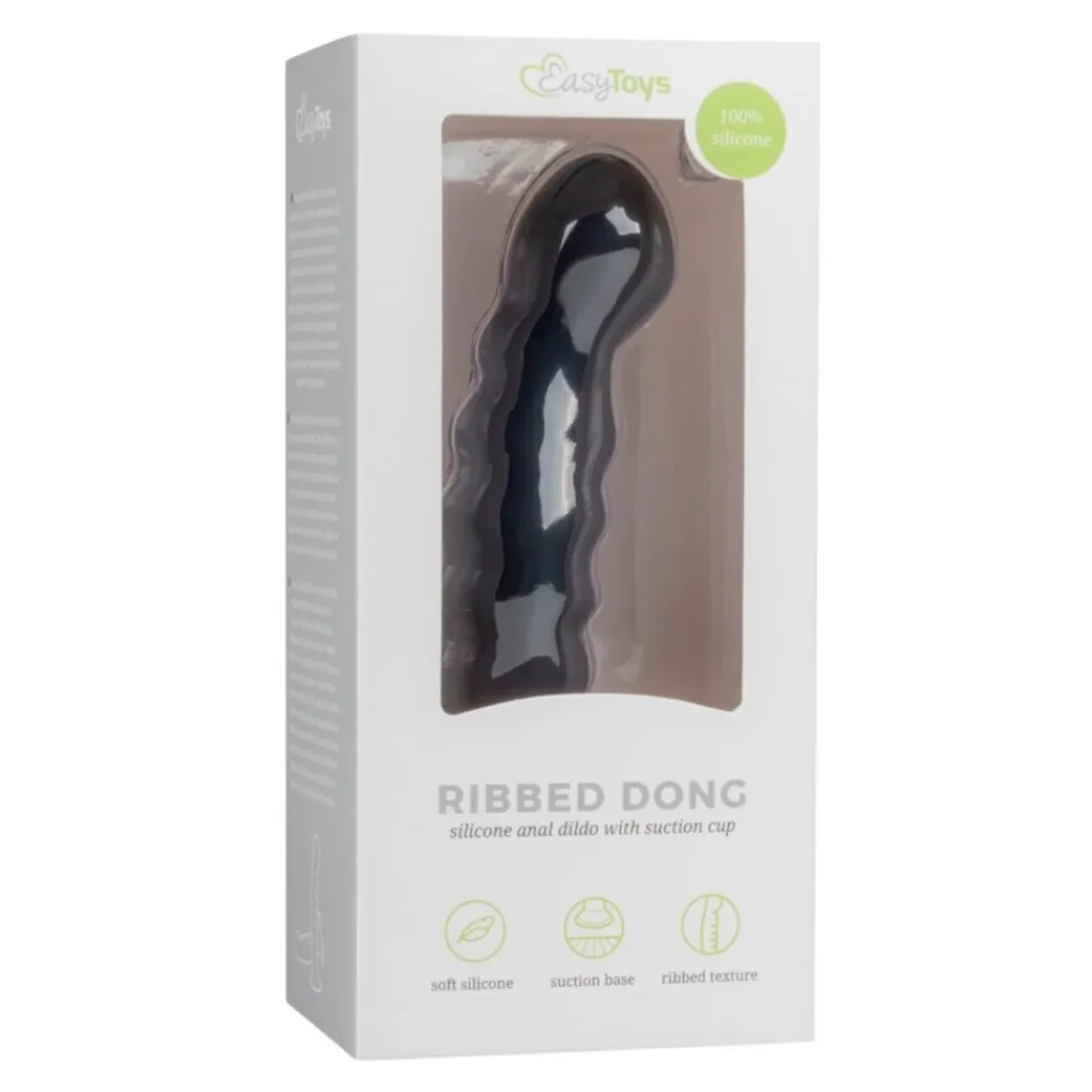 EasyToys Seksspeeltjes>Ribbed Dong Siliconen Anal Dildo with Suction Cup