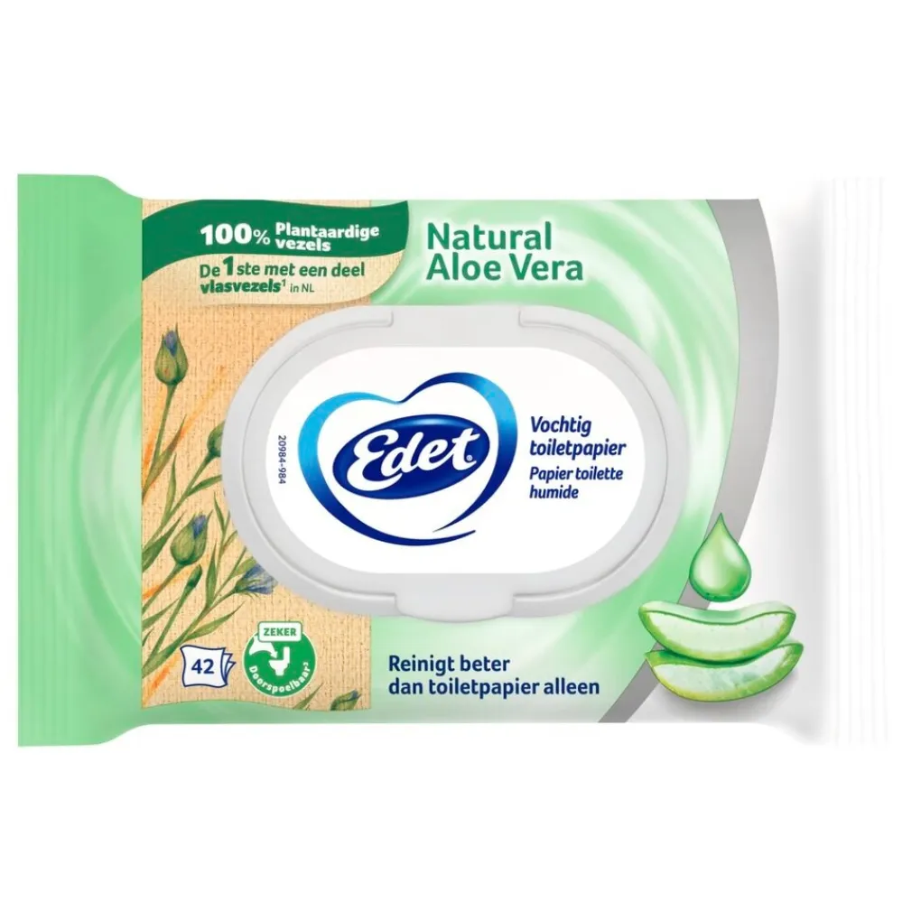 Edet Vochtig Toiletpapier|Toiletpapier>Natural Aloë Vera Vochtig Toiletpapier