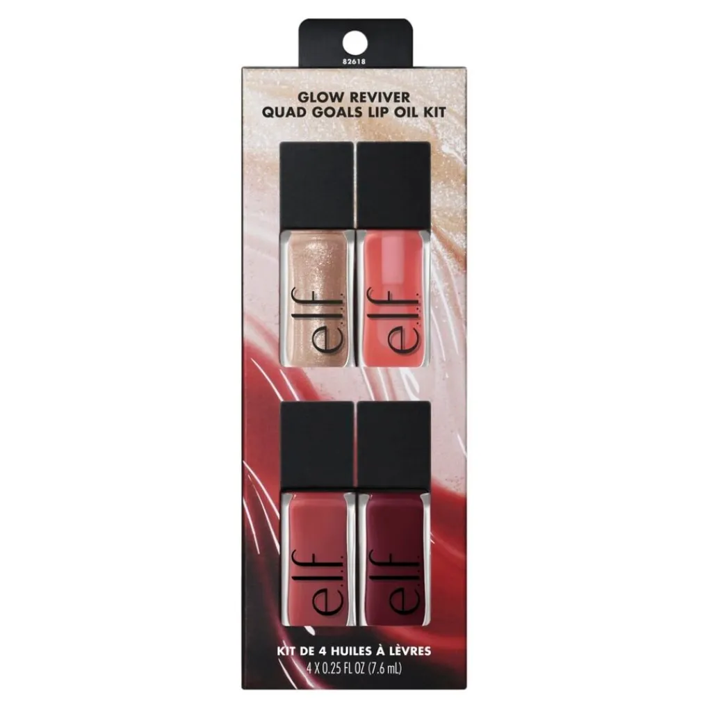ELF Lipmake-Up>e.l.f. Glow Reviver Quad Goals Lip Oil Kit