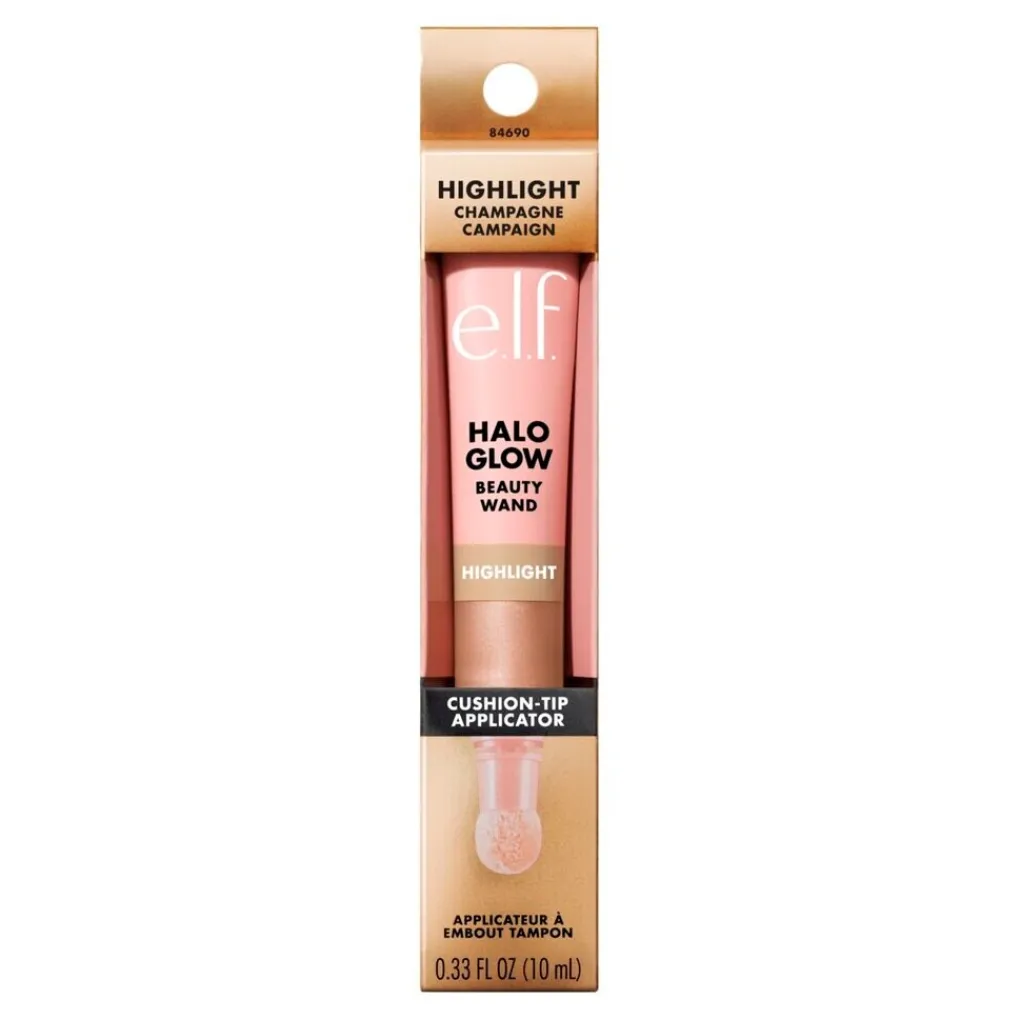 ELF Highlighter>e.l.f. Halo Glow Highlight Champagne Campaign Beauty Wand