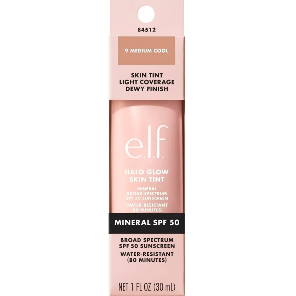 ELF Foundation>e.l.f. Halo Glow SPF50 9 Medium Cool Skin Tint