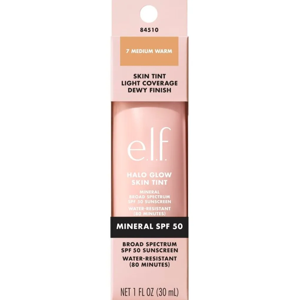 ELF Foundation>e.l.f. Halo Glow SPF50 7 Medium Warm Skin Tint