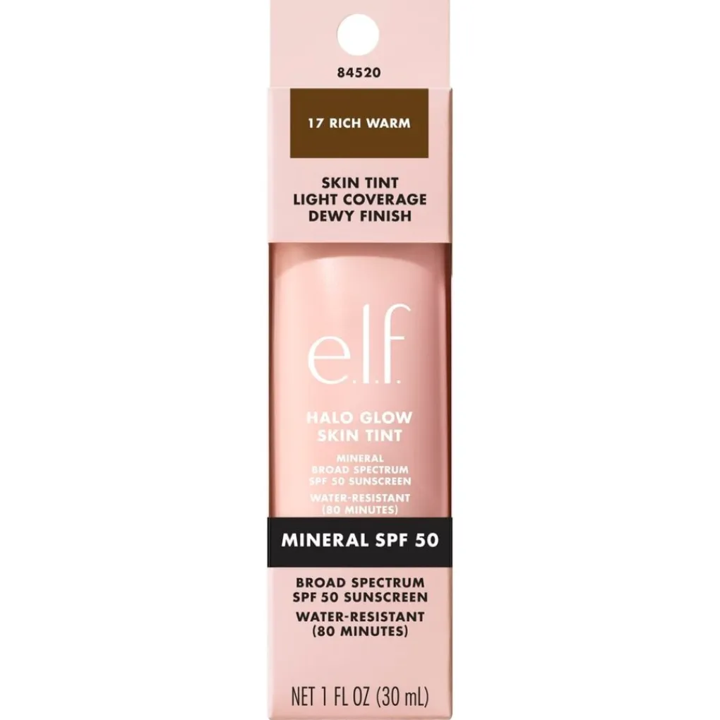ELF Foundation>e.l.f. Halo Glow SPF50 17 Rich Warm Skin Tint