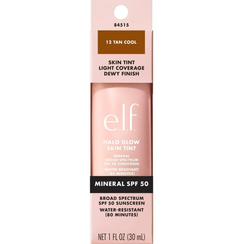 ELF Foundation>e.l.f. Halo Glow SPF50 12 Tan Cool Skin Tint