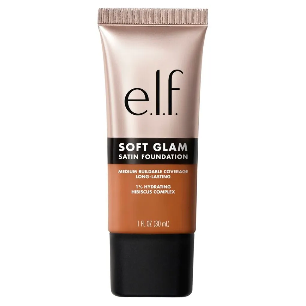 ELF Foundation>e.l.f. Soft Glam 50 Deep Warm Satin Foundation