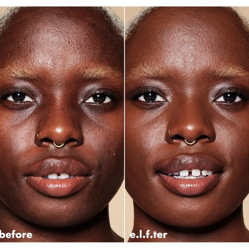 ELF Foundation>e.l.f. Soft Glam 55 Deep Warm Satin Foundation