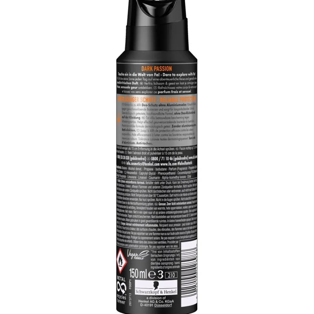 Fa Deospray>Men Dark Passion Deodorant & Body Spray