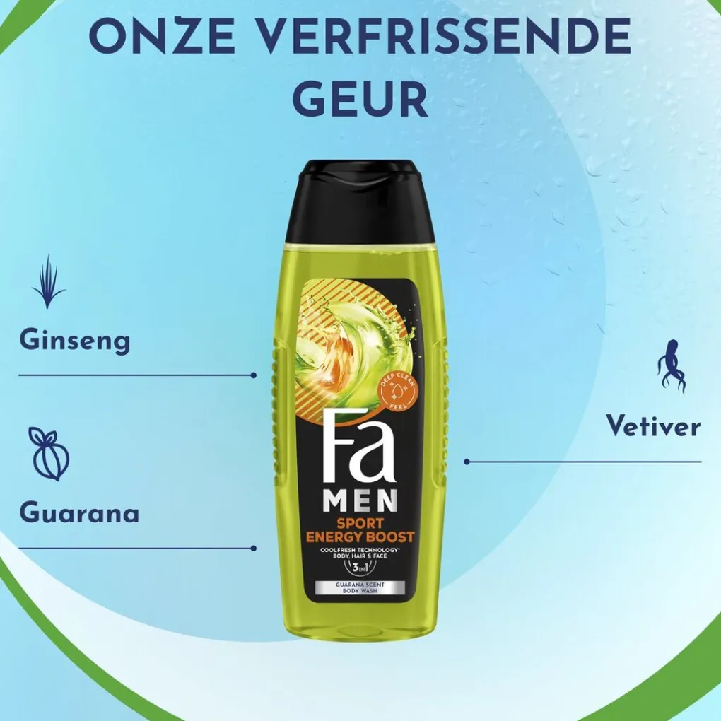 Fa Douchegel>Men Sport Energy Boost 3-In-1 Douchegel