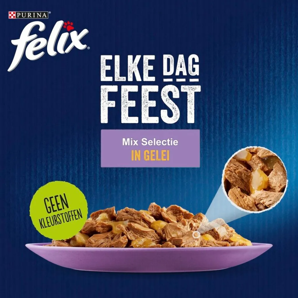 Felix Diervoeding>Elke Dag Feest in Gelei Mix Selectie Kattenvoer