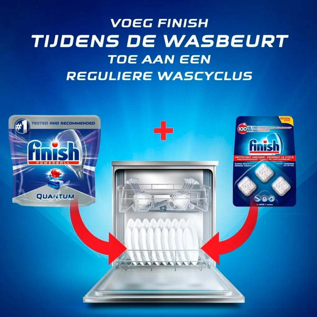 Finish Reiniging Vaatwasser>Machinereiniger Tijdens de Wasbeurt