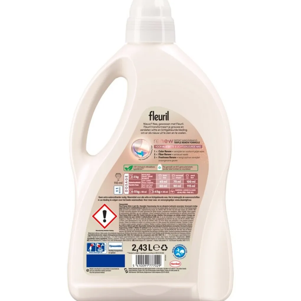 Fleuril Wasmiddel>Renew White & Light Vloeibaar Wasmiddel
