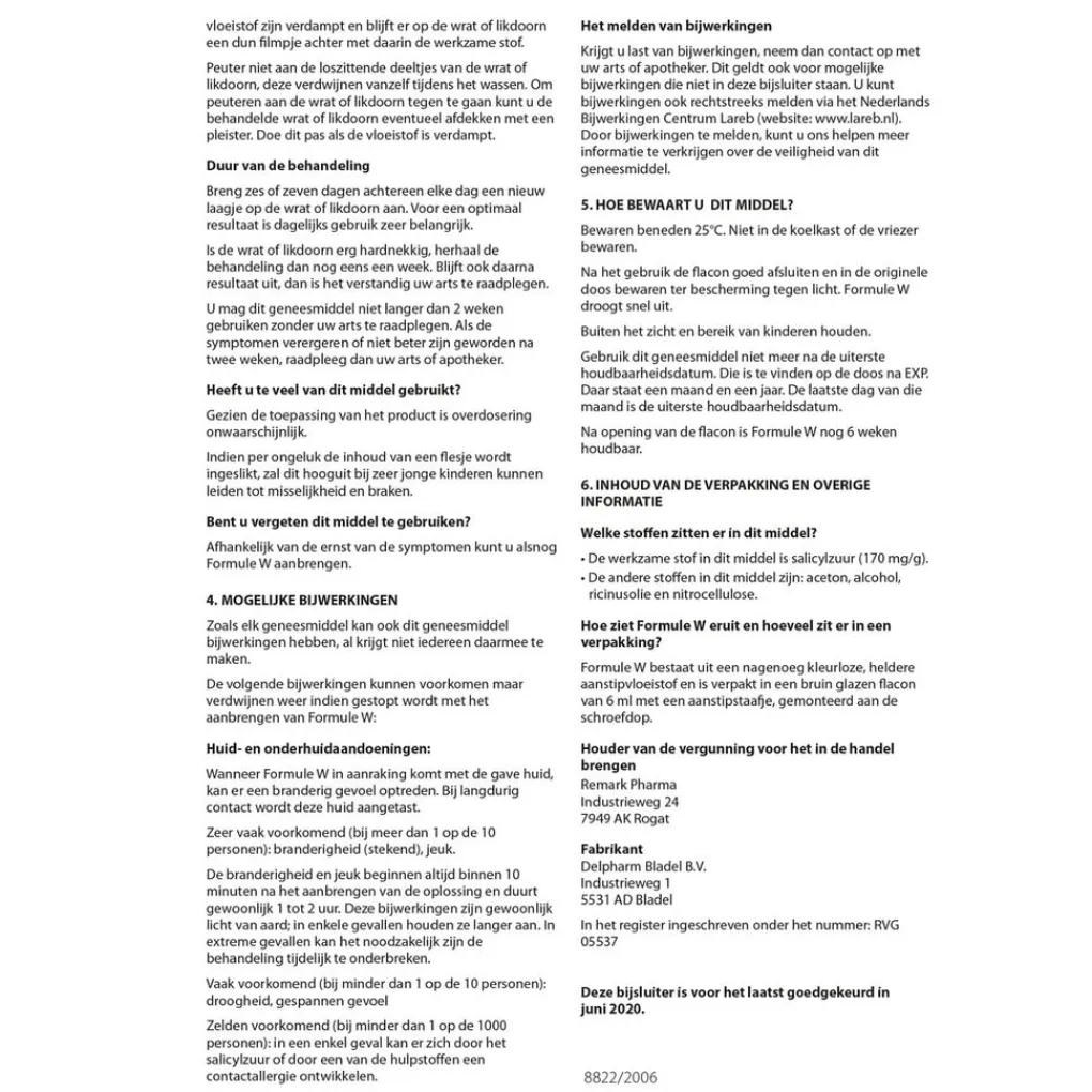 Formule W Huidbehandeling>Wrattentinctuur