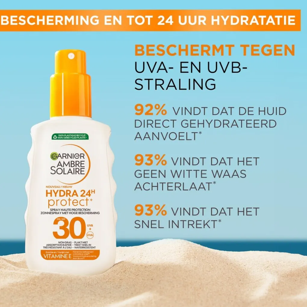 Garnier Ambre Solaire Zonnebrand>Hydra24H Protect SPF30 Zonnespray