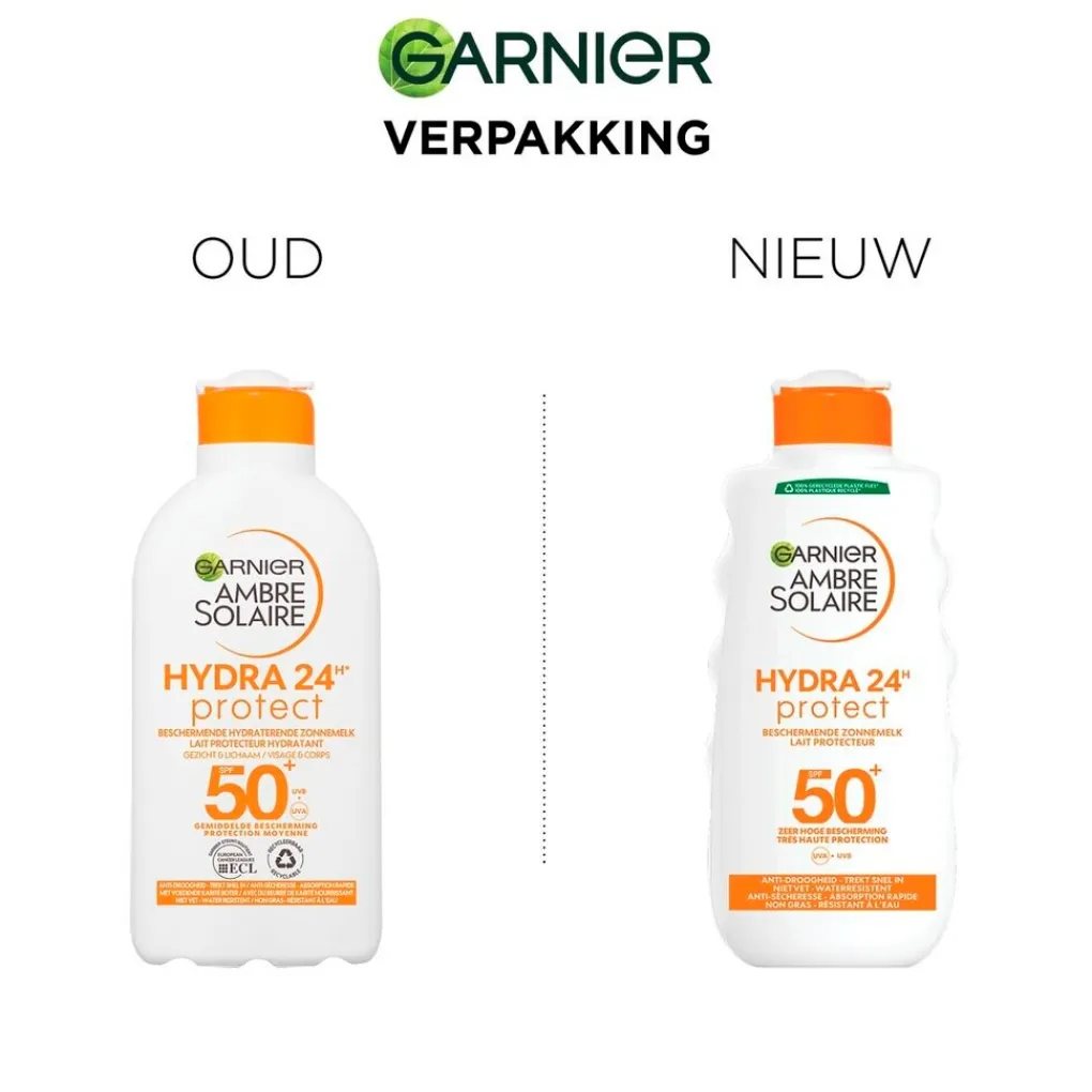 Garnier Ambre Solaire Zonnebrand>Hydra 24H Protect SPF50+ Beschermende Zonnemelk