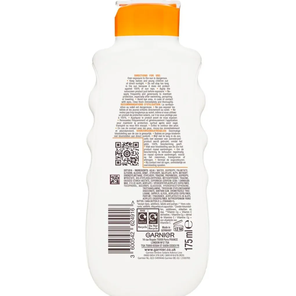 Garnier Ambre Solaire Zonnebrand>Hydra 24H Protect SPF30 Zonnemelk