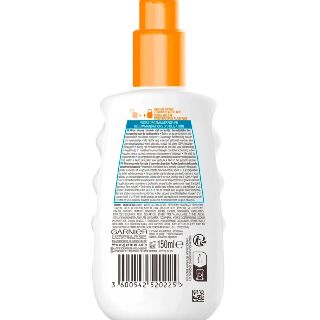Garnier Ambre Solaire Baby Zonnebrand|Zonnebrand>Kids Sensitive Expert+ SPF50+ Hypoallergene Zonnebrandspray
