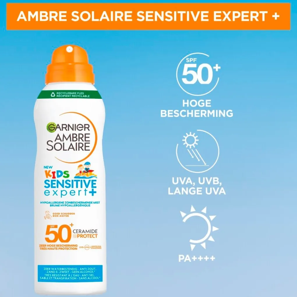 Garnier Ambre Solaire Baby Zonnebrand|Zonnebrand>Kids Sensitive Expert+ SPF50+ Zonbeschermende Mist