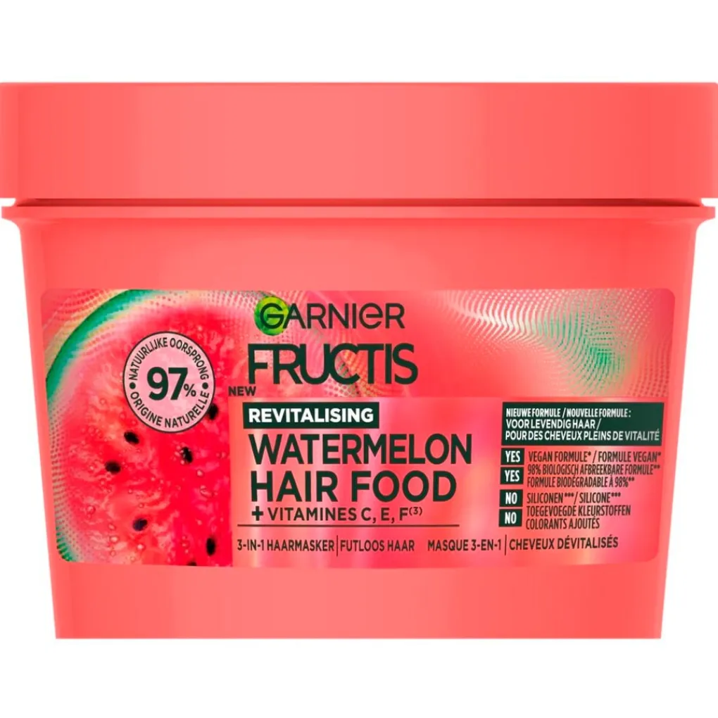 Fructis Haarmasker>Garnier Watermelon Hair Food 3-in-1 Haarmasker