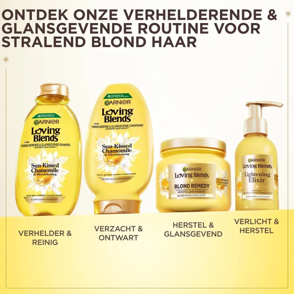 Loving Blends Haarmasker>Garnier Blond Remedy Sun-Kissed Chamomile & Bloemenhoning Herstellend Masker