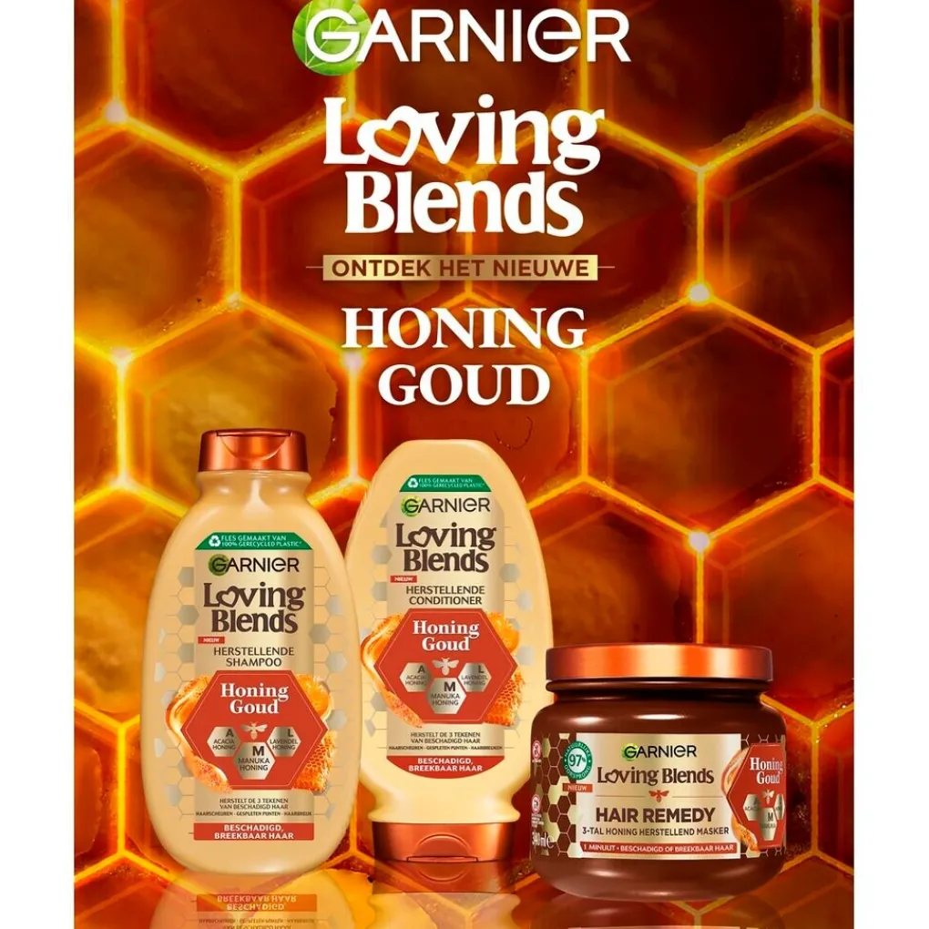 Loving Blends Haarmasker>Garnier Hair Remedy Honing Goud Herstellend Haarmasker